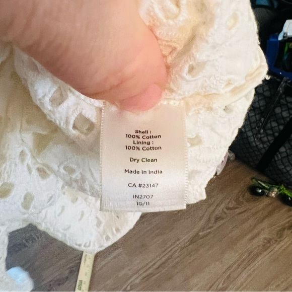 Talbots Womens Eyelet Solid White Cotton 3/4 Sleeve Shirt 16P Tunic Cottagecore - Picture 12 of 12